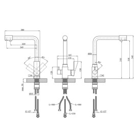 Смеситель для кухни Kroner KRP Edelstahl Kubus-SCH03810 под фильтр черный CV027939