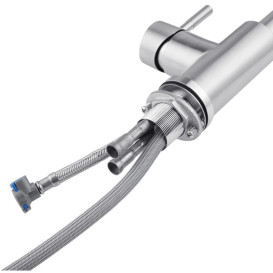 Смеситель для кухни Kroner KRP Edelstahl Klassisch-ESG03915 с выдвижным изливом нержавеющая сталь CV032281