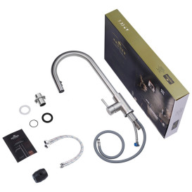 Смеситель для кухни Kroner KRP Edelstahl Klassisch-ESG03915 с выдвижным изливом нержавеющая сталь CV032281