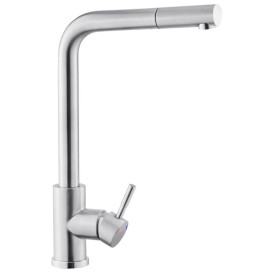 Смеситель для кухни Kroner KRP Edelstahl Klassisch-ESG03917 с выдвижным изливом нержавеющая сталь CV032284