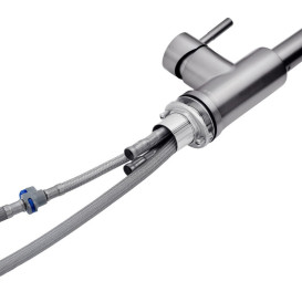 Смеситель для кухни Kroner KRP Edelstahl Klassisch-PVD03918V с выдвижным изливом графит CV032285