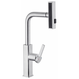 Смеситель для кухни Kroner KRP Edelstahl Klassisch-ESG03918 с выдвижным изливом нержавеющая сталь CV032498