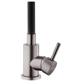 Смеситель для кухни Kroner KRP Edelstahl Klassisch-PVD035BLK с гибким изливом нержавеющая сталь/черный CV032635