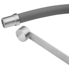 Змішувач для кухні Kroner KRP Edelstahl EdelstahlKlassisch-ESG03593GRA з гнучким виливом нержавіюча сталь/сірий CV035454