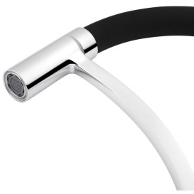 Смеситель для кухни Kroner KRP Ersel-C03900BLK с гибким изливом хром/черный CV033801