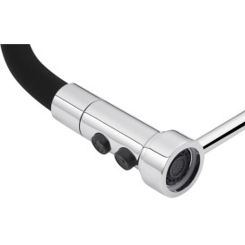 Смеситель для кухни Kroner KRP Ersel-C03111BLK с гибким изливом хром/черный CV033804