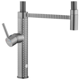 Смеситель для кухни Kroner KRP Ersel-GRP03999 с гибким изливом графит CV033803