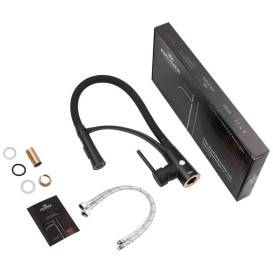 Смеситель для кухни Kroner KRP Ersel-SCH03393BLK с рефлекторным изливом черный CV033799