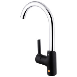 Смеситель для кухни Kroner KRP Essen-SCH030 однорычажный хром/черный CV024333