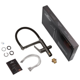 Змішувач для кухні Kroner KRP Graz-GRP03815 з гнучким виливом графіт CV031337