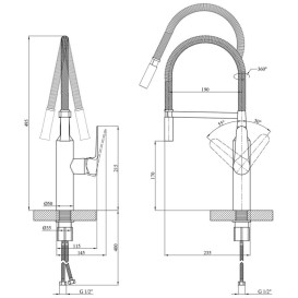 Смеситель для кухни Kroner KRP Küche-C035 с рефлекторным изливом хром CV020012
