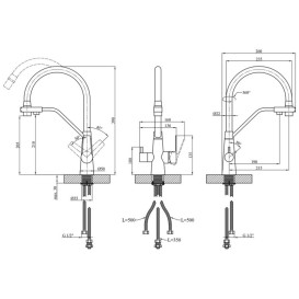 Смеситель для кухни Kroner KRP Klassisch-PVD03817BLK под фильтр графит CV031898