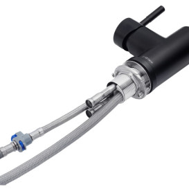 Смеситель для кухни Kroner KRP Klassisch-SCH03915 с выдвижным изливом черный CV032282