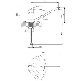 Смеситель для кухни Kroner KRP Konstante-C030 однорычажный хром CV023590