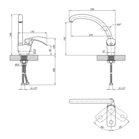 Смеситель для кухни Kroner KRP Konstante-C032 однорычажный хром CV023587