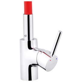Смеситель для кухни Kroner KRP Kuche-C031RED с гибким изливом хром/красный CV024337