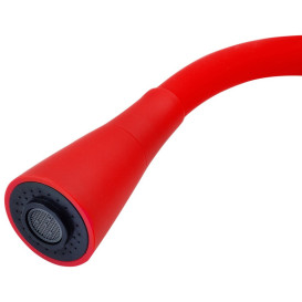 Смеситель для кухни Kroner KRP Kuche-C031RED с гибким изливом хром/красный CV024337