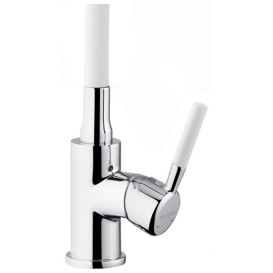 Смеситель для кухни Kroner KRP Kuche-C132WHI с гибким изливом хром/белый CV033128