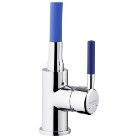 Смеситель для кухни Kroner KRP Kuche-C132BLE с гибким изливом хром/синий CV033131