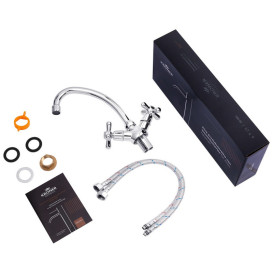 Смеситель для кухни Kroner KRP Royce-C030 двухвентильный хром CV029049