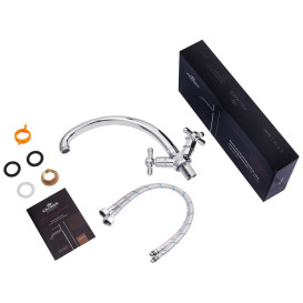 Смеситель для кухни Kroner KRP Royce-C032 двухвентильный хром CV029050
