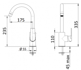 Змішувач для кухні Mariani Artic одноважільний латунь хром 506AT