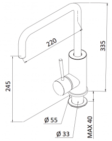 Смеситель для кухни Mariani Hermes однорычажный латунь хром 507HR