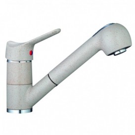 Змішувач для кухні Marmorin класичний з висувною лійкою одноважільний чорний 2214