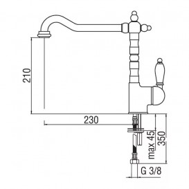 Смеситель для кухни Nobili Rubinetterie Antica однорычажный хром AT18113CR