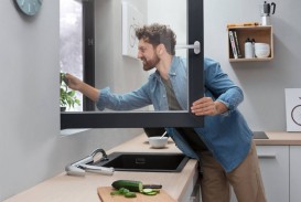 Змішувач для кухні одноважільний можлива установка перед вікном Hansgrohe колекція M42 хром 71807000