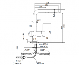 Смеситель для кухни Paffoni Light черный матовий LIG 285 NO MET