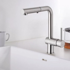 Смеситель для кухни Paffoni Light с вытяжным изливом хром LIG285CR-MET