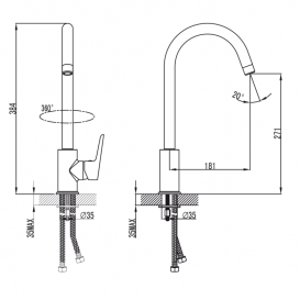 Змішувач для кухні Primera Grand одноважельний хром 10100022