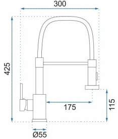 Смеситель для кухни Rea Colin однорычажный с выдвижной лейкой матовое золото REA-B4821