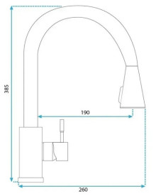 Смеситель для кухни Rea Cross однорычажный с выдвижной лейкой хром REA-B5310