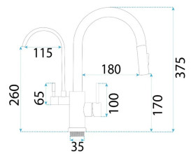 Смеситель для кухни Rea Eco Fresh под фильтр с выдвижной лейкой матовое золото REA-B7596