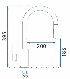 Змішувач для кухні Rea Fresh одноважільний з висувною лійкою нікель REA-B9146