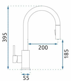 Смеситель для кухни Rea Fresh однорычажный с выдвижной лейкой матовое золото REA-B9148