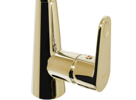 Змішувач для кухні Rea Mild одноважільний з висувною лійкою золото REA-B4802