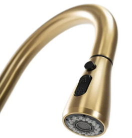 Смеситель для кухни Rea Mild однорычажный с выдвижной лейкой матовое золото REA-B4803