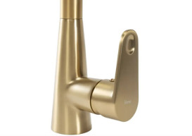 Смеситель для кухни Rea Mild однорычажный с выдвижной лейкой матовое золото REA-B4803