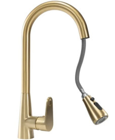 Смеситель для кухни Rea Mild однорычажный с выдвижной лейкой матовое золото REA-B4803