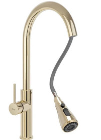 Смеситель для кухни Rea Nest однорычажный с выдвижной лейкой золото REA-B2058