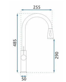 Змішувач для кухні Rea Nest одноважільний з висувною лійкою нікель REA-B6601