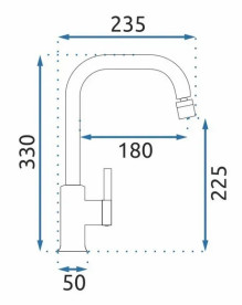Змішувач для кухні Rea Polo одноважільний хром REA-B9940