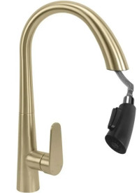Смеситель для кухни Rea Ross однорычажный с выдвижной лейкой матовое золото REA-B5312