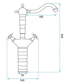 Змішувач для кухні Rea Rustico двовентильний чорний REA-B5520