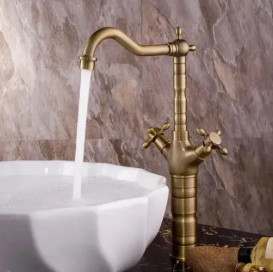 Змішувач для кухні Rea Rustico двовентильний золотий матовий REA-B5521