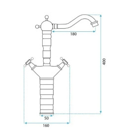 Змішувач для кухні Rea Rustico двовентильний золотий матовий REA-B5521