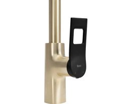 Змішувач для кухні Rea Soul одноважільний з висувною лійкою матове золото REA-B6205